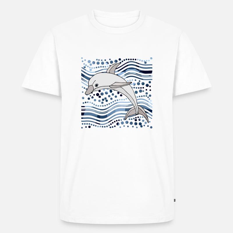 Delfin - Männer Premium Bio T-Shirt - Weiß