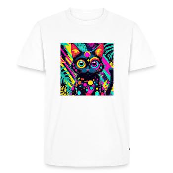 style de dessin animé de couleur néon chat chien art design cool - T-shirt Premium bio Homme - blanc - Devant - Nico (187cm)