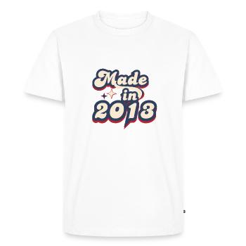 Made in 2013 retro - Men's Premium Organic T-Shirt - white - Front - Nico (187cm)