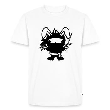 Bunny Ninja Star Fighter Japanese Assassin - Men's Premium Organic T-Shirt - white - Front - Nico (187cm)