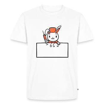 Bunny Doctor Seringue Infirmière Hôpital - T-shirt Premium bio Homme - blanc - Devant - Nico (187cm)