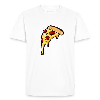 pizza - Men's Premium Organic T-Shirt - white - Front - Nico (187cm)