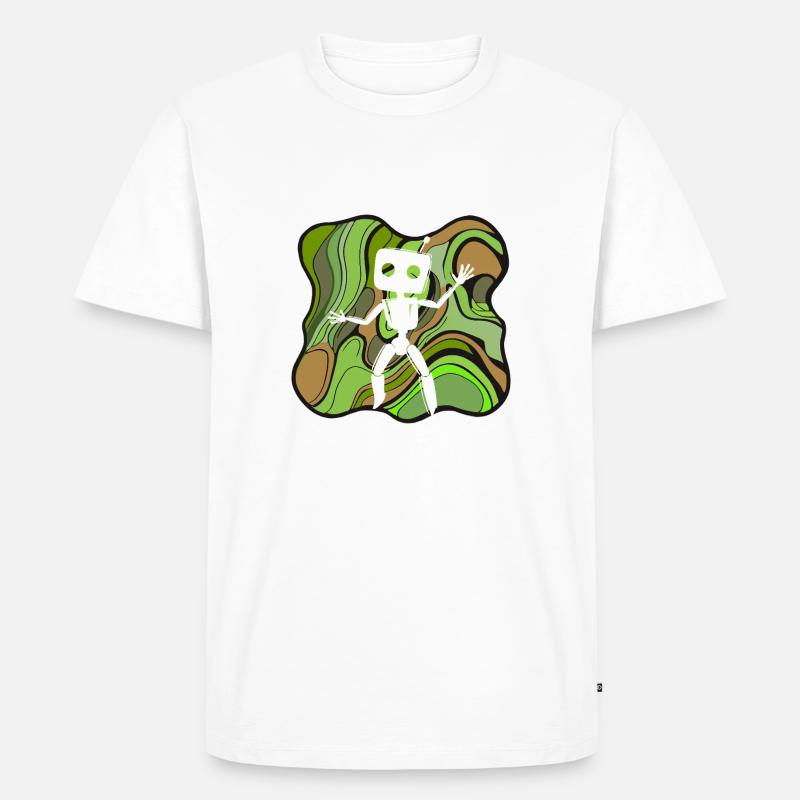Roboter Tech Scifi - Männer Premium Bio T-Shirt - Weiß
