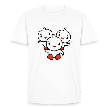 3 canards papa maman enfants épaules tenant cirque - T-shirt Premium bio Homme - blanc - Devant - Nico (187cm)
