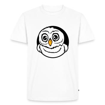 hibou oiseau aigle hibou hibou nuit oiseau effraie des granges chouette bande dessinée - T-shirt Premium bio Homme - blanc - Devant - Nico (187cm)