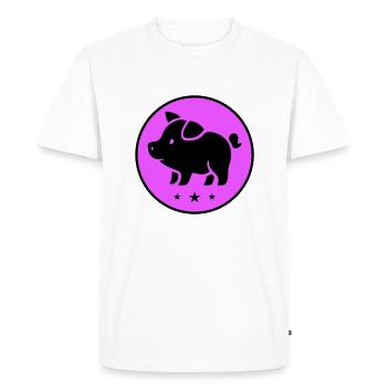 Porc Porcelet Truie - T-shirt Premium bio Homme - blanc - Devant - Nico (187cm)