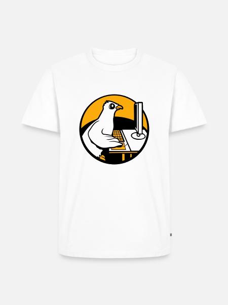 Pigeon Works Office Computer Keyboard Mouse Gamer - Men's Premium Organic T-Shirt - white