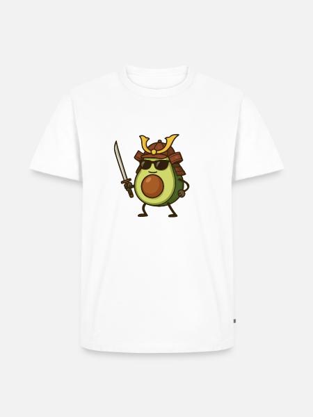 Avocado Samurai - Men's Premium Organic T-Shirt - white