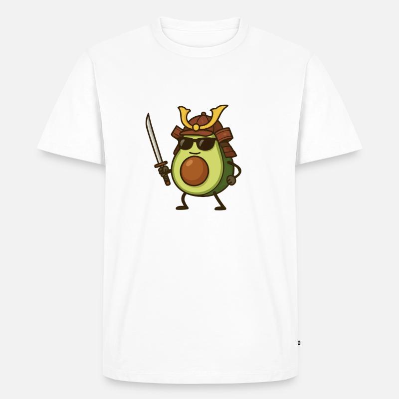 Avocado Samurai - Men's Premium Organic T-Shirt - white