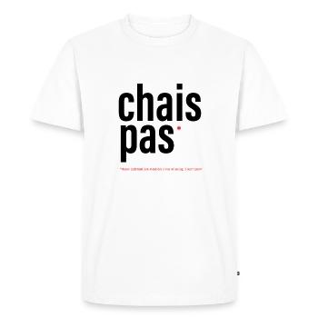 CHAIS PAS / DUNNO - Men's Premium Organic T-Shirt - white - Front - Nico (187cm)