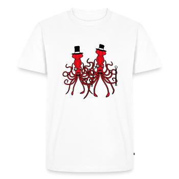 2 Kraken Mr. Sir Hat Monocle Lunettes Rich Friends - T-shirt Premium bio Homme - blanc - Devant - Nico (187cm)