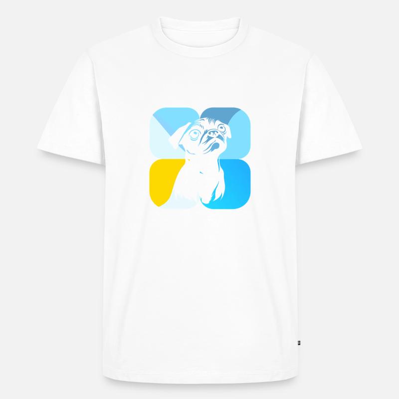 Mops Tierschutz - Männer Premium Bio T-Shirt - Weiß