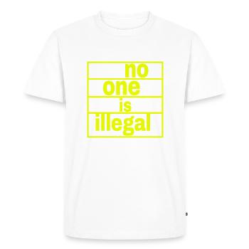 no human is illegal - The Original - Men's Premium Organic T-Shirt - white - Front - Nico (187cm)