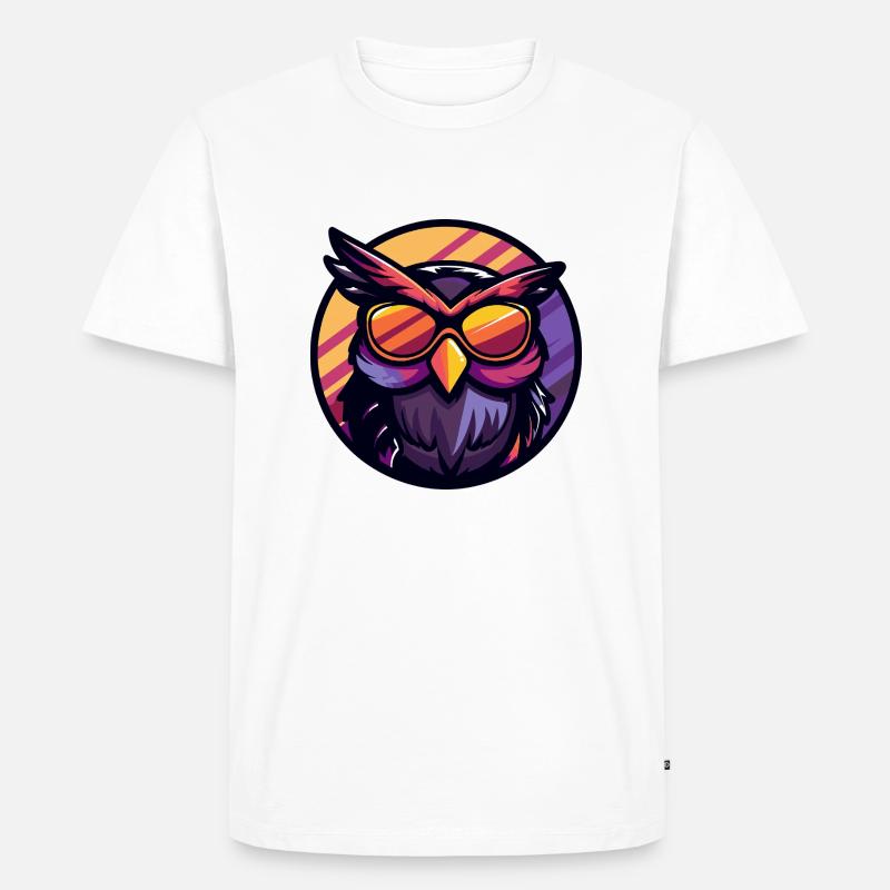 Eule Cool - Männer Premium Bio T-Shirt - Weiß