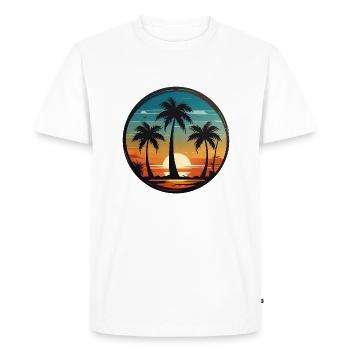 Palm trees about the West - Men's Premium Organic T-Shirt - white - Front - Nico (187cm)