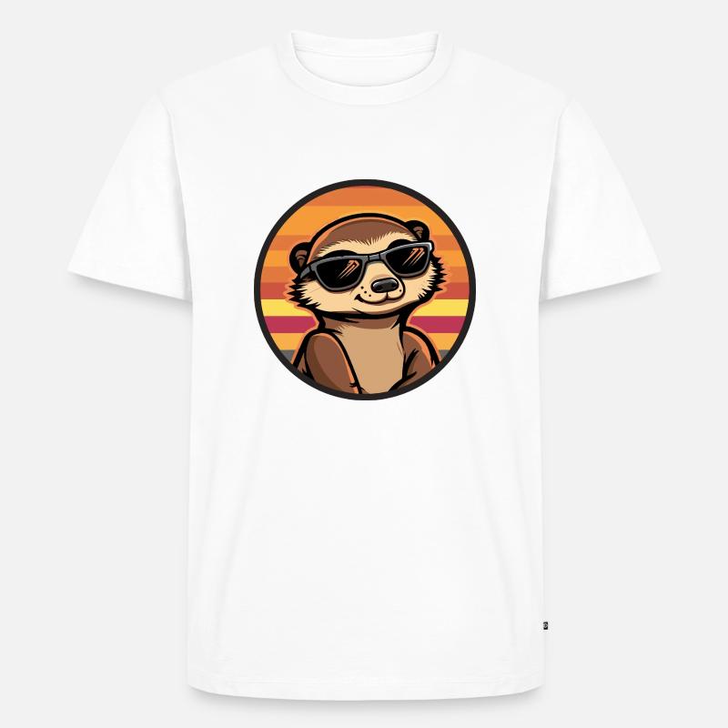 Erdmännchen Cool Comic - Männer Premium Bio T-Shirt - Weiß