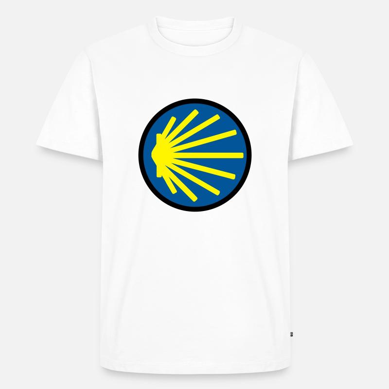 jakobsweg rund - Männer Premium Bio T-Shirt - Weiß