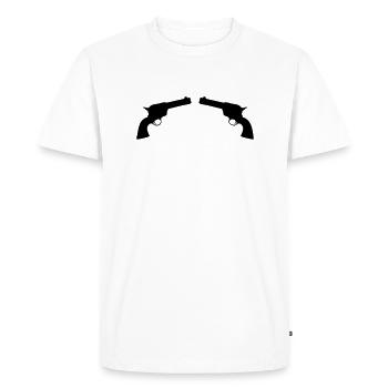 gun2 - Men's Premium Organic T-Shirt - white - Front - Nico (187cm)