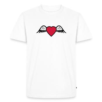 heart and wings icon - Men's Premium Organic T-Shirt - white - Front - Nico (187cm)