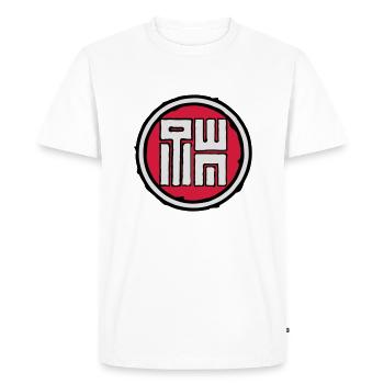 Tsunami Wazahari logo - T-shirt Premium bio Homme - blanc - Devant - Nico (187cm)