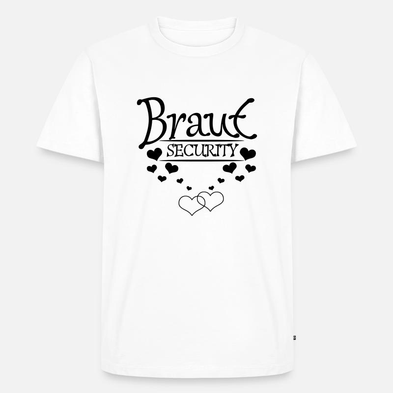 Braut Security mit Herzchen - Männer Premium Bio T-Shirt - Weiß