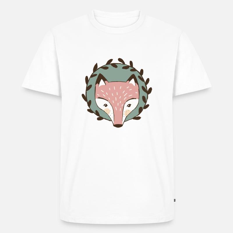 Fuchsportrait - Männer Premium Bio T-Shirt - Weiß