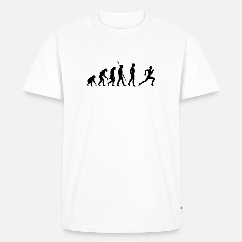 Running Evolution - Laufen Sprinten Marathon - Männer Premium Bio T-Shirt - Weiß