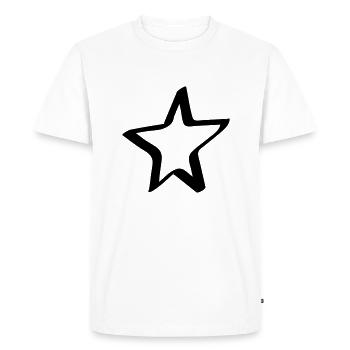 Cartoon star / star - painted, drawn, comic style - Men's Premium Organic T-Shirt - white - Front - Nico (187cm)