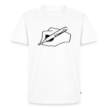 writer - T-shirt Premium bio Homme - blanc - Devant - Nico (187cm)