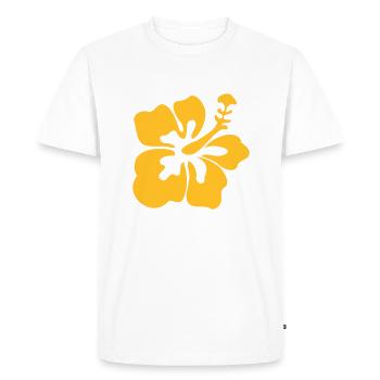 Hibiskus Fleur Hawaï fleur - T-shirt Premium bio Homme - blanc - Devant - Nico (187cm)