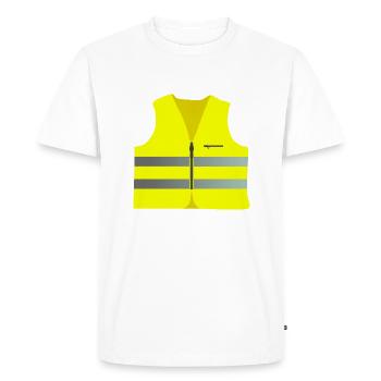 Gilet de sécurité pour les gilets jaunes Protest Yellow West - T-shirt Premium bio Homme - blanc - Devant - Nico (187cm)