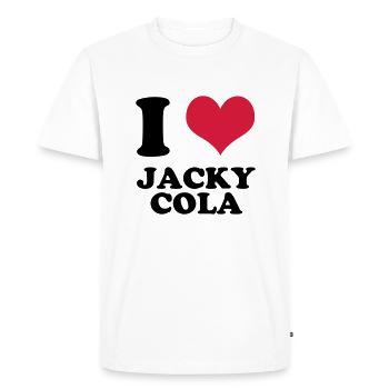 j'aime jacky cola - T-shirt Premium bio Homme - blanc - Devant - Nico (187cm)