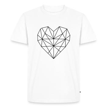 cœur - T-shirt Premium bio Homme - blanc - Devant - Nico (187cm)