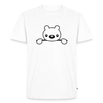 text feld suesser teddybaer haelt - Men's Premium Organic T-Shirt - white - Front - Nico (187cm)