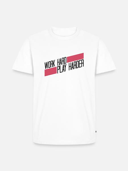 Play Harder logo - Men's Premium Organic T-Shirt - white