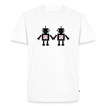 roboters_in_love_02 - T-shirt Premium bio Homme - blanc - Devant - Nico (187cm)