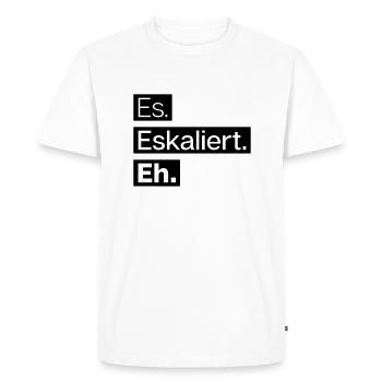 es. eskaliert. eh. - Männer Premium Bio T-Shirt - Weiß - Vorne - Nico (187cm)