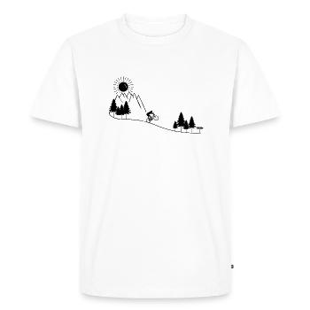 Mountain bike biker MTB - Men's Premium Organic T-Shirt - white - Front - Nico (187cm)