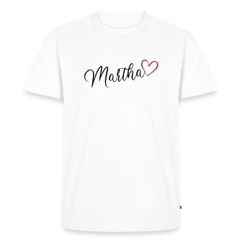 Martha surname first name maiden name with heart - Men's Premium Organic T-Shirt - white - Front - Nico (187cm)