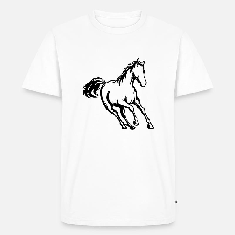 pferd - Männer Premium Bio T-Shirt - Weiß