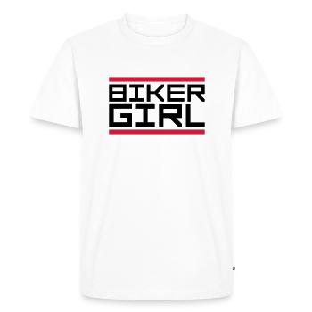 Bar logo biker - Men's Premium Organic T-Shirt - white - Front - Nico (187cm)