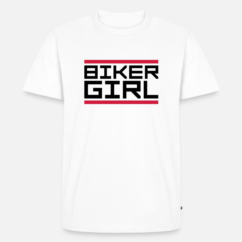 Balken Logo Biker - Männer Premium Bio T-Shirt - Weiß