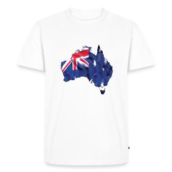 Real Australia Flag - Flag Map - Men's Premium Organic T-Shirt - white - Front - Nico (187cm)