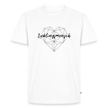 Coeur de personne préférée géométrique - T-shirt Premium bio Homme - blanc - Devant - Nico (187cm)