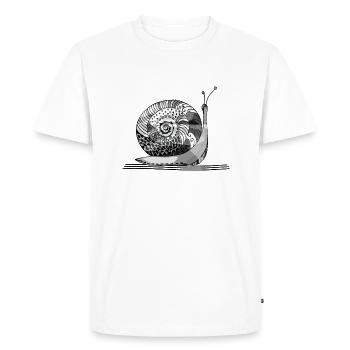 snail - Men's Premium Organic T-Shirt - white - Front - Nico (187cm)