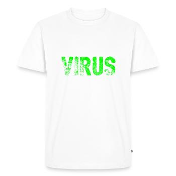 Corona Fuck the Virus Used Look - T-shirt Premium bio Homme - blanc - Devant - Nico (187cm)