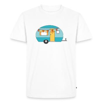 Caravane Camping Drôle - T-shirt Premium bio Homme - blanc - Devant - Nico (187cm)