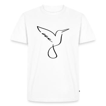 Vogel Line Art - Minimalist - Men's Premium Organic T-Shirt - white - Front - Nico (187cm)