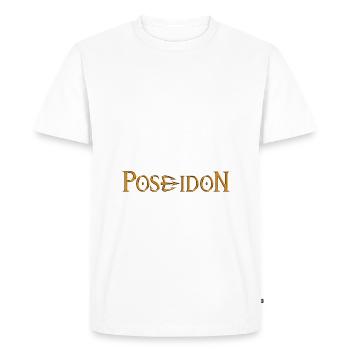 Poséidon or relief - T-shirt Premium bio Homme - blanc - Devant - Nico (187cm)