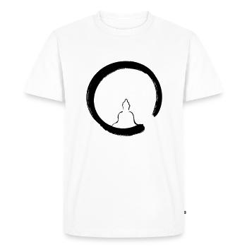 Buddha Enso Line Art - Minimaliste - T-shirt Premium bio Homme - blanc - Devant - Nico (187cm)